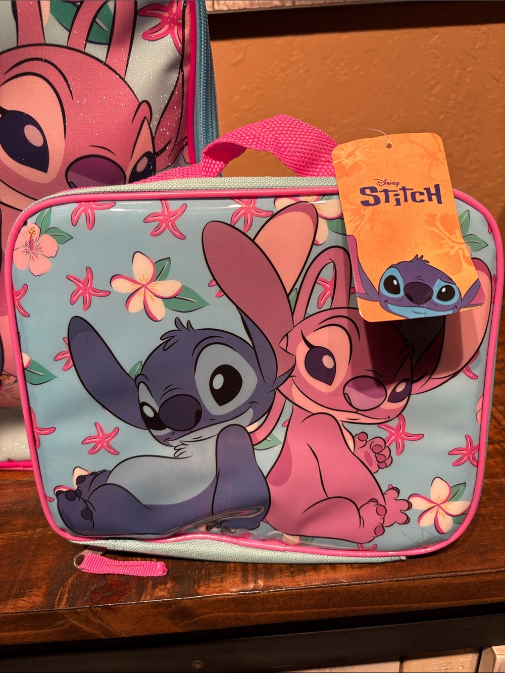 Disney NWT Lilo & Stitch Pink & Blue Kids Backpack with Matching Lunch Box - Picture 5 of 7